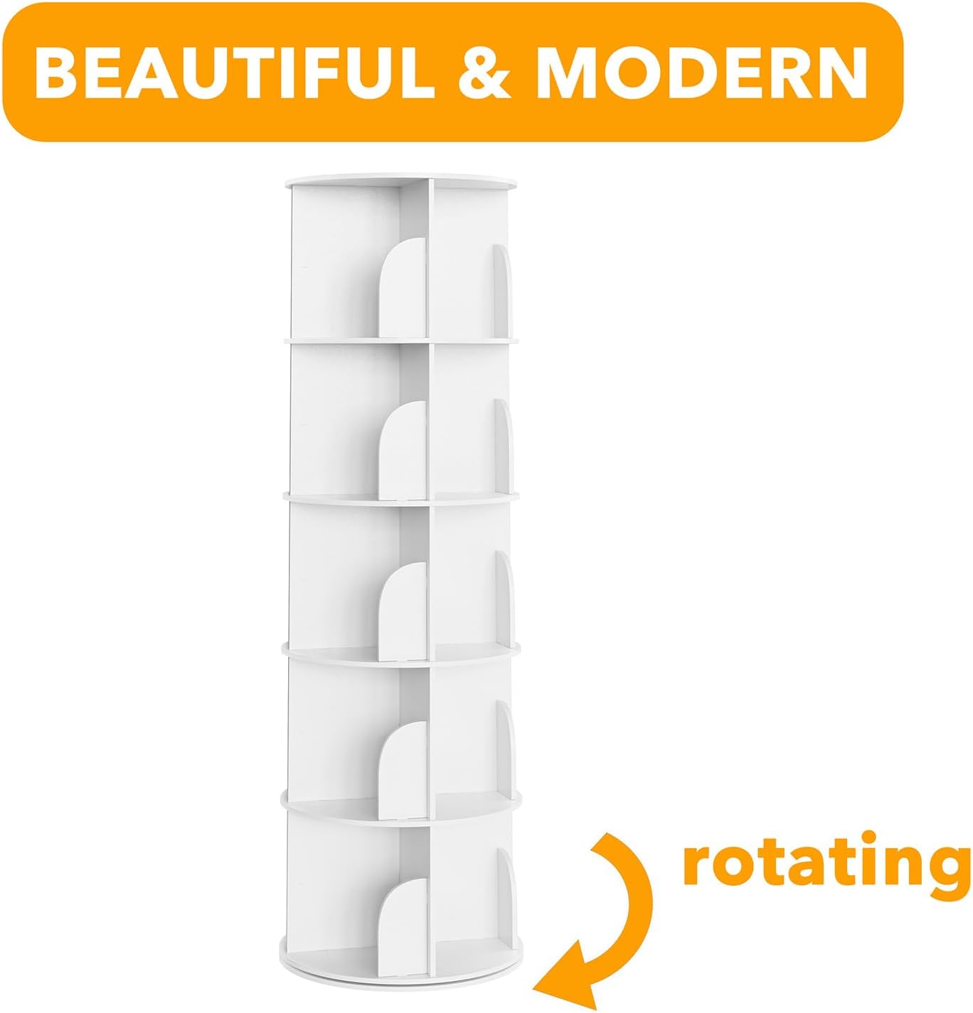 Thumbnail 6 de SpaceAid 5 Tier Rotating Bookshelf Tower 62.2H