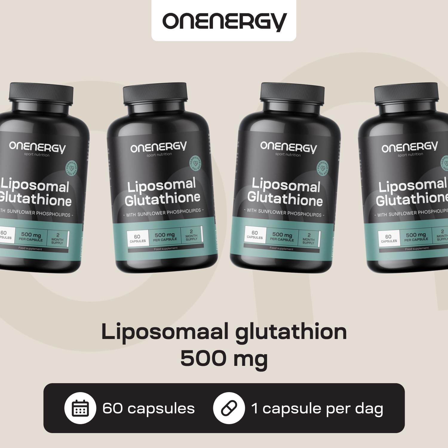 Detalle de ONENERGY Liposomaal Glutathion 500 mg, 60 capsules