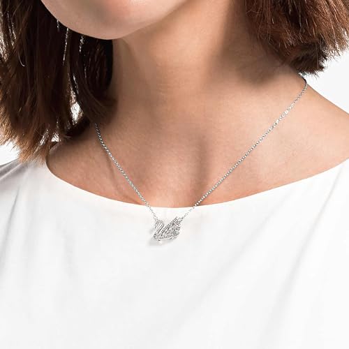 Detalle de Swarovski Dancing Swan, collana con cigno bianco e placcatura in rodio