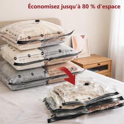 Detalle de Sac sous vide vêtements avec pompe électrique sans fil – SUOCO, 18 pièces (3 tailles)