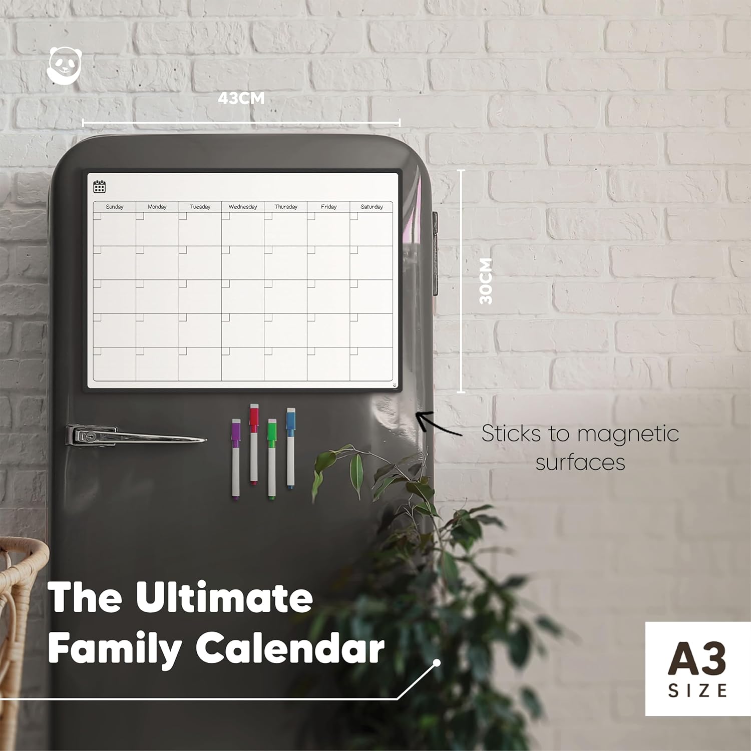 Detalle 2 de Smart Panda Magnetic Fridge Whiteboard Calendar