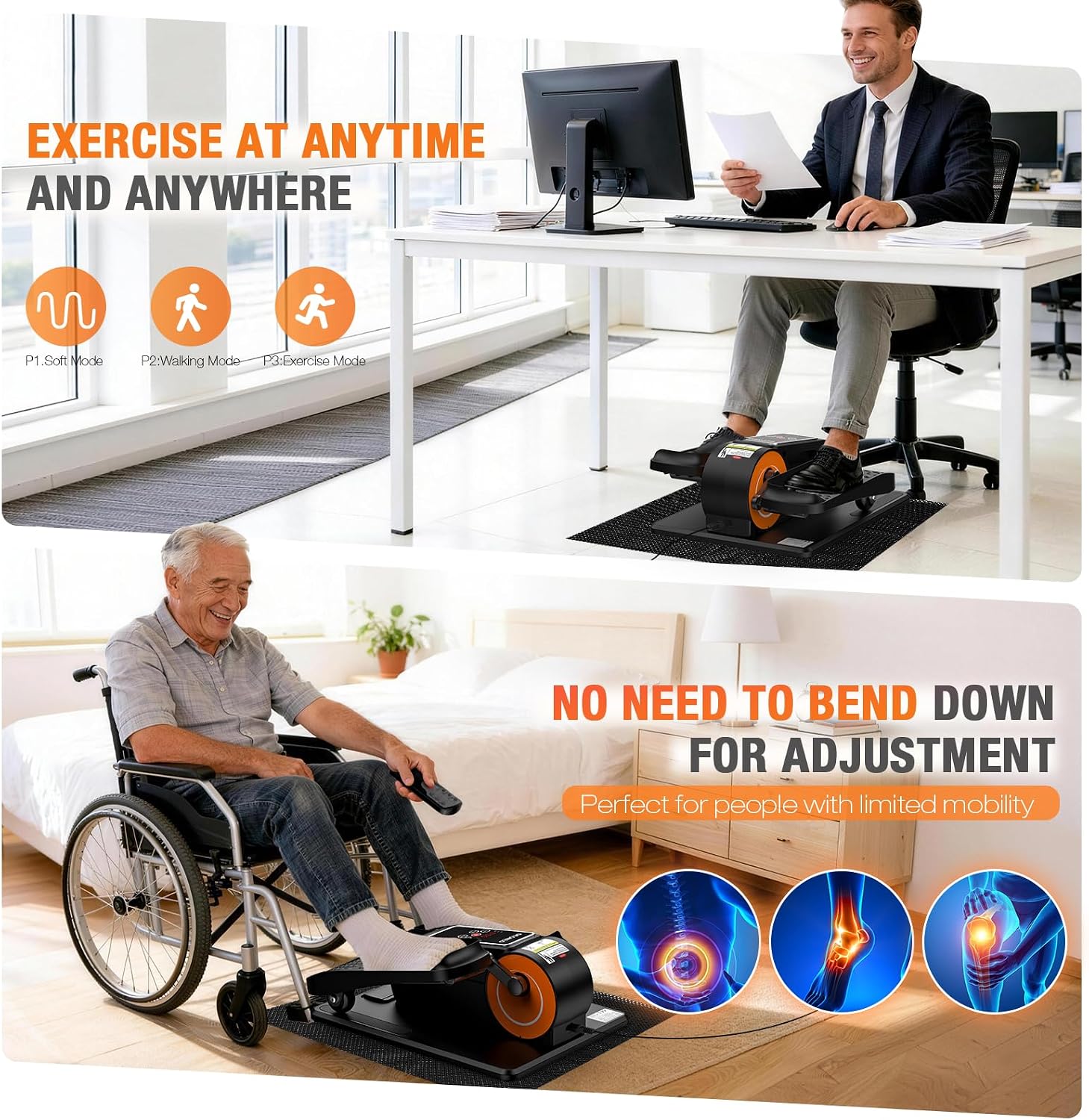 Detalle de Under Desk Elliptical Machine: Quiet, Compact Seated Pedal Exerciser for Home and Office