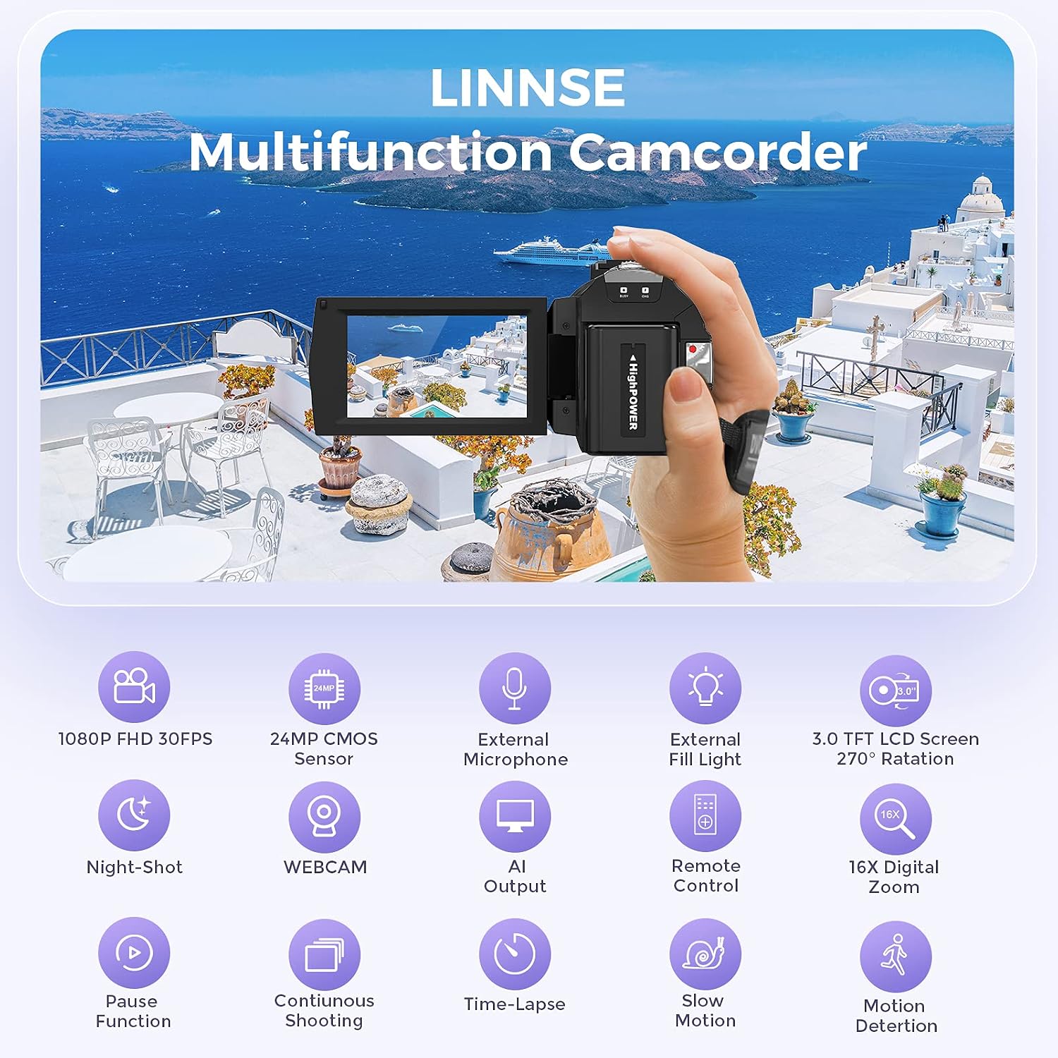 Thumbnail 3 de Sunscien Video Camera Camcorder 1080P vlogging camera