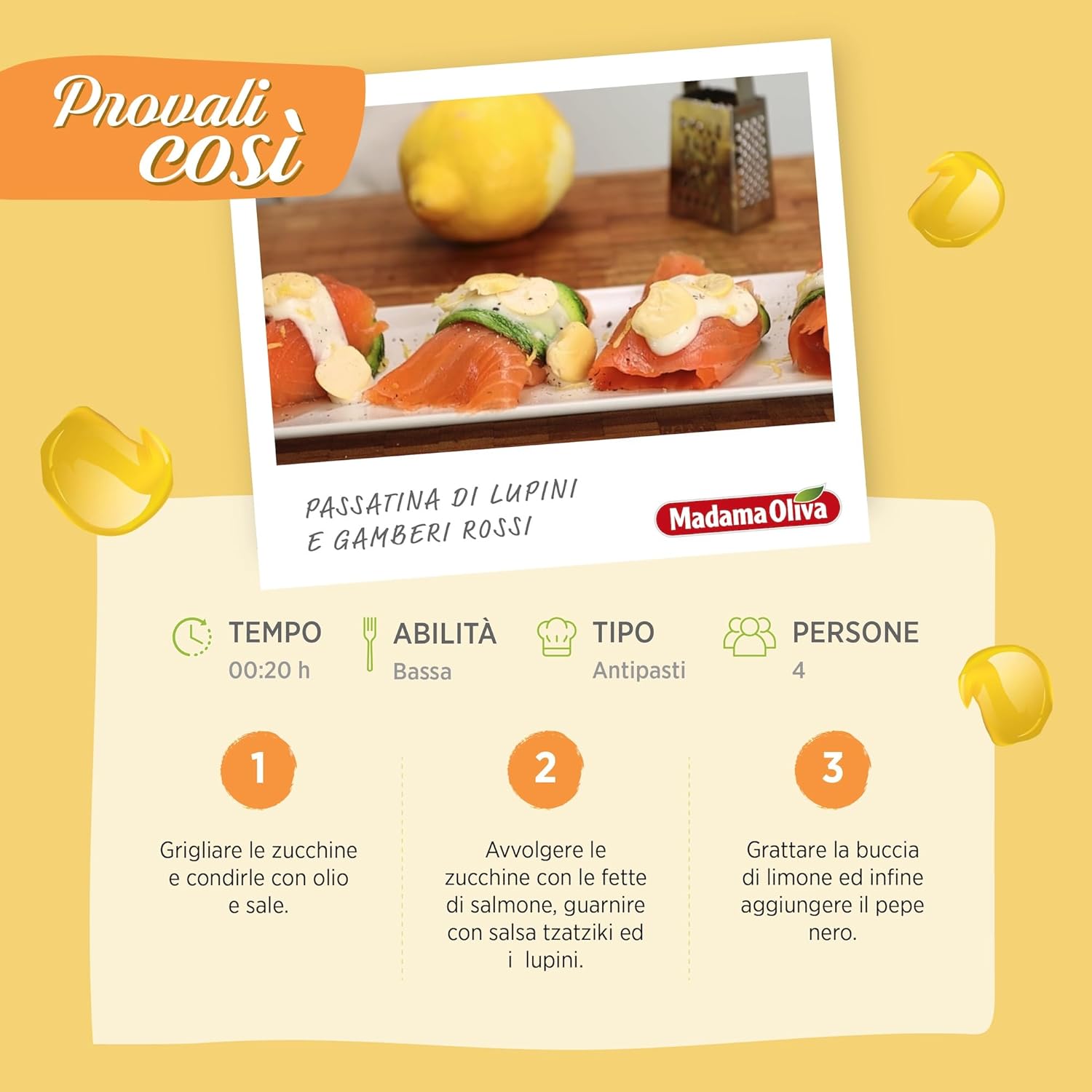 Thumbnail 4 de MADAMA OLIVA Lupini sgusciati – Snack gustoso e versatile (20 buste x 30 g)