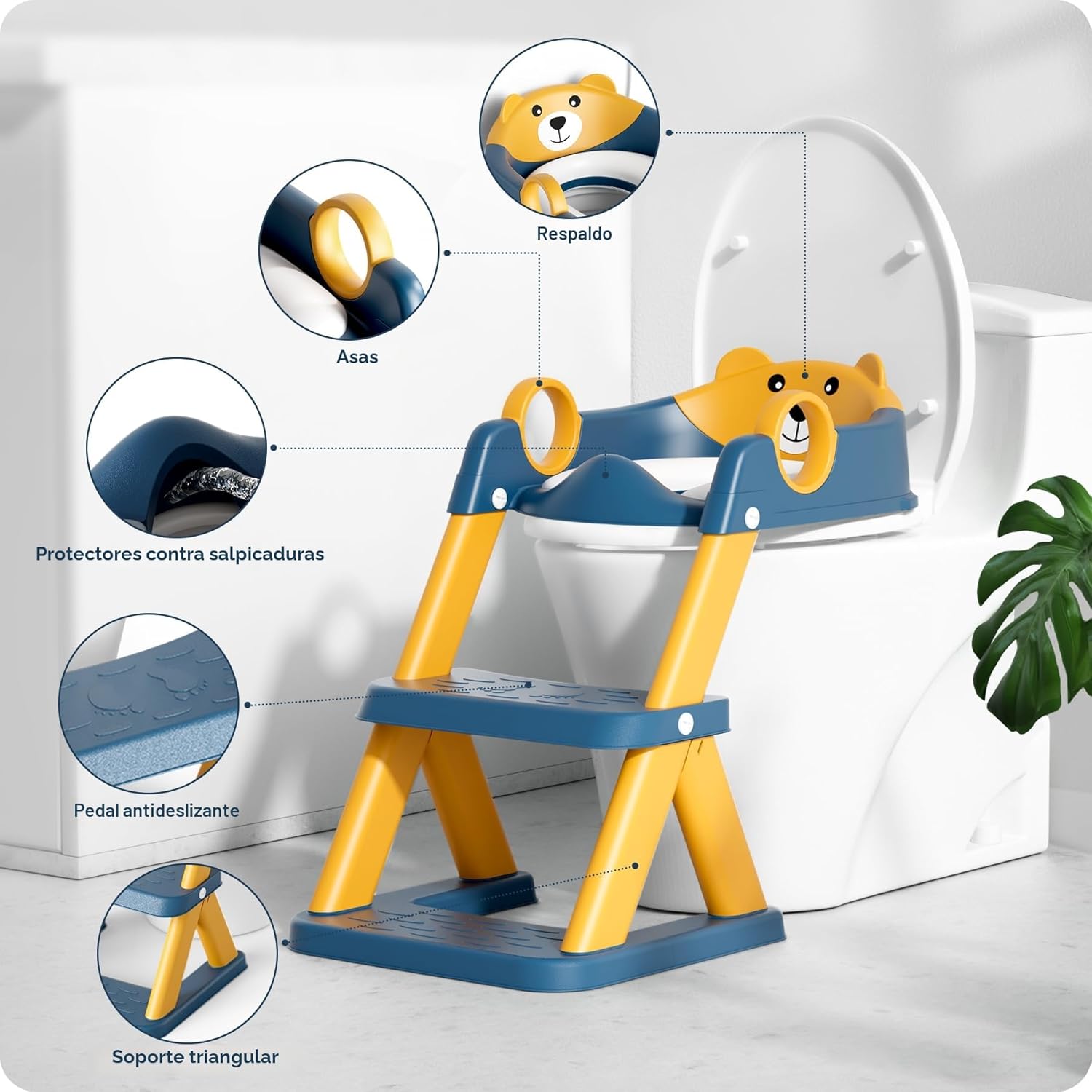 Detalle 2 de Rabb 1st Adaptador WC niños plegable 6 posiciones
