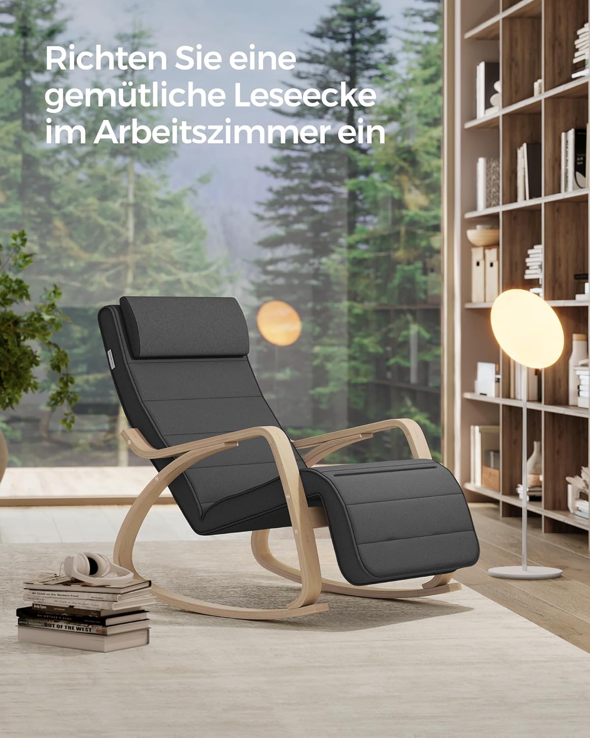 Thumbnail 4 de SONGMICS Schaukelstuhl Birkenholz 150 kg