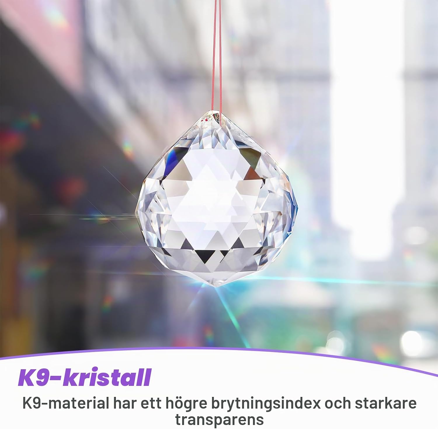 Detalle de Hejo kristallsolfångare 20 mm – K9-kristall för fönster och dekoration