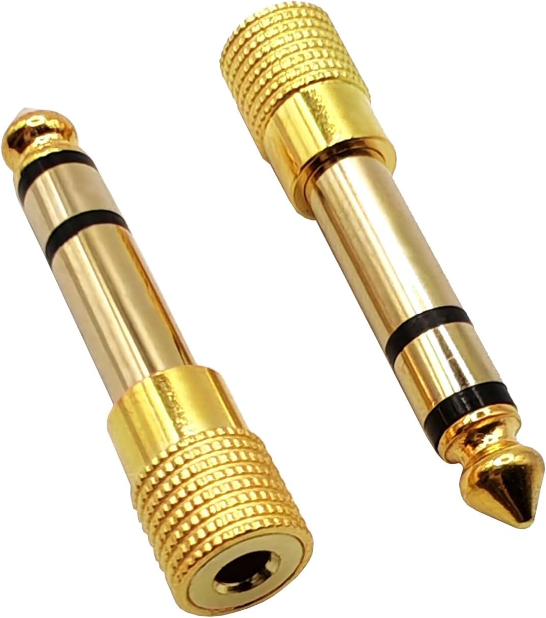 Detalle de Voluty Tek 6.35mm Male to 3.5mm Female Adapter (2 Pack) – 1/4 to 1/8 Audio Connector