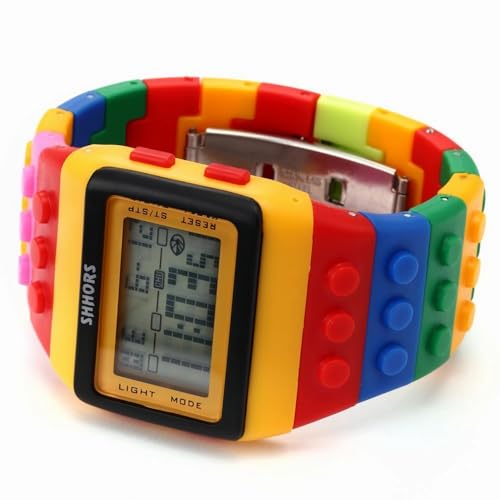 Detalle 2 de FENKOO Neutral Arco Iris, reloj digital amarillo con alarma y cronómetro