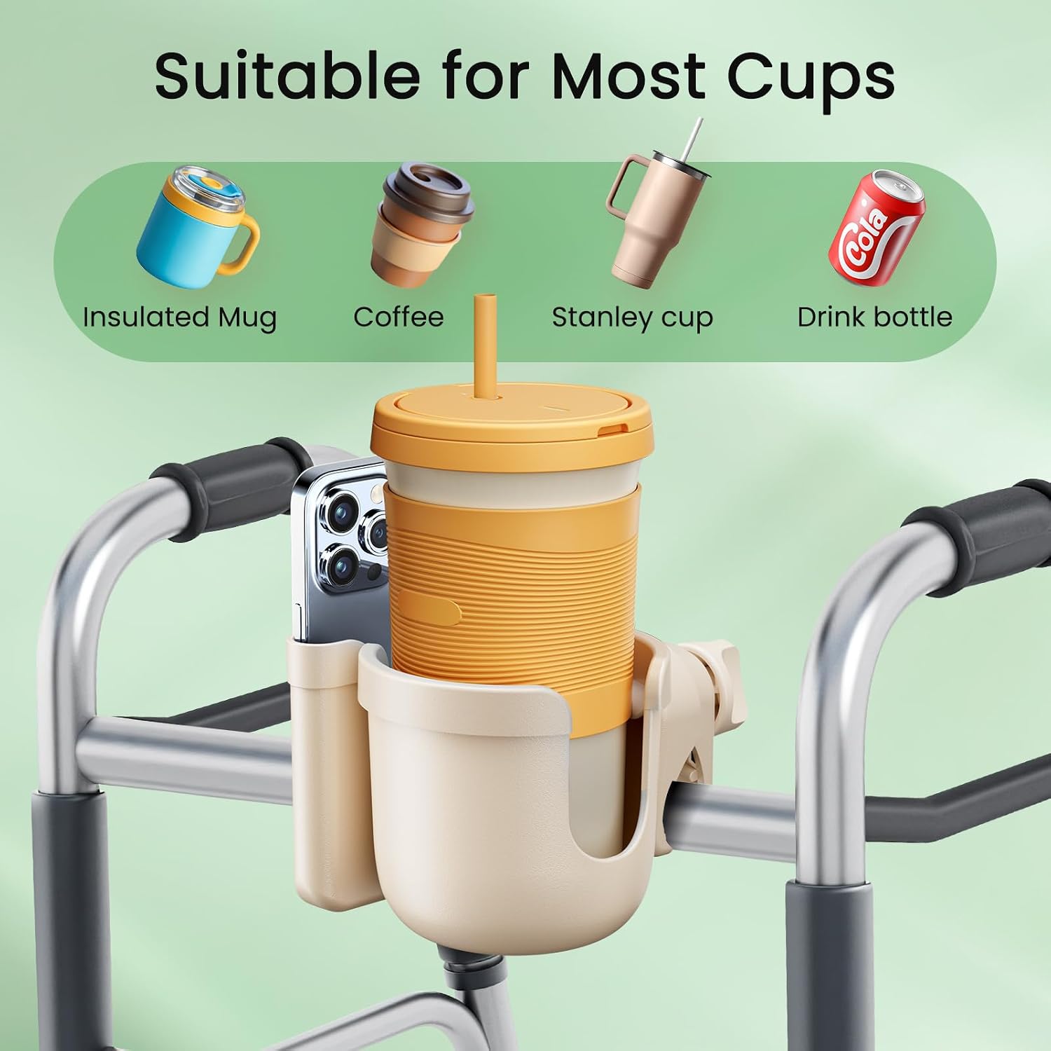 Thumbnail 1 de Guiseapue 2-in-1 wheelchair cup holder