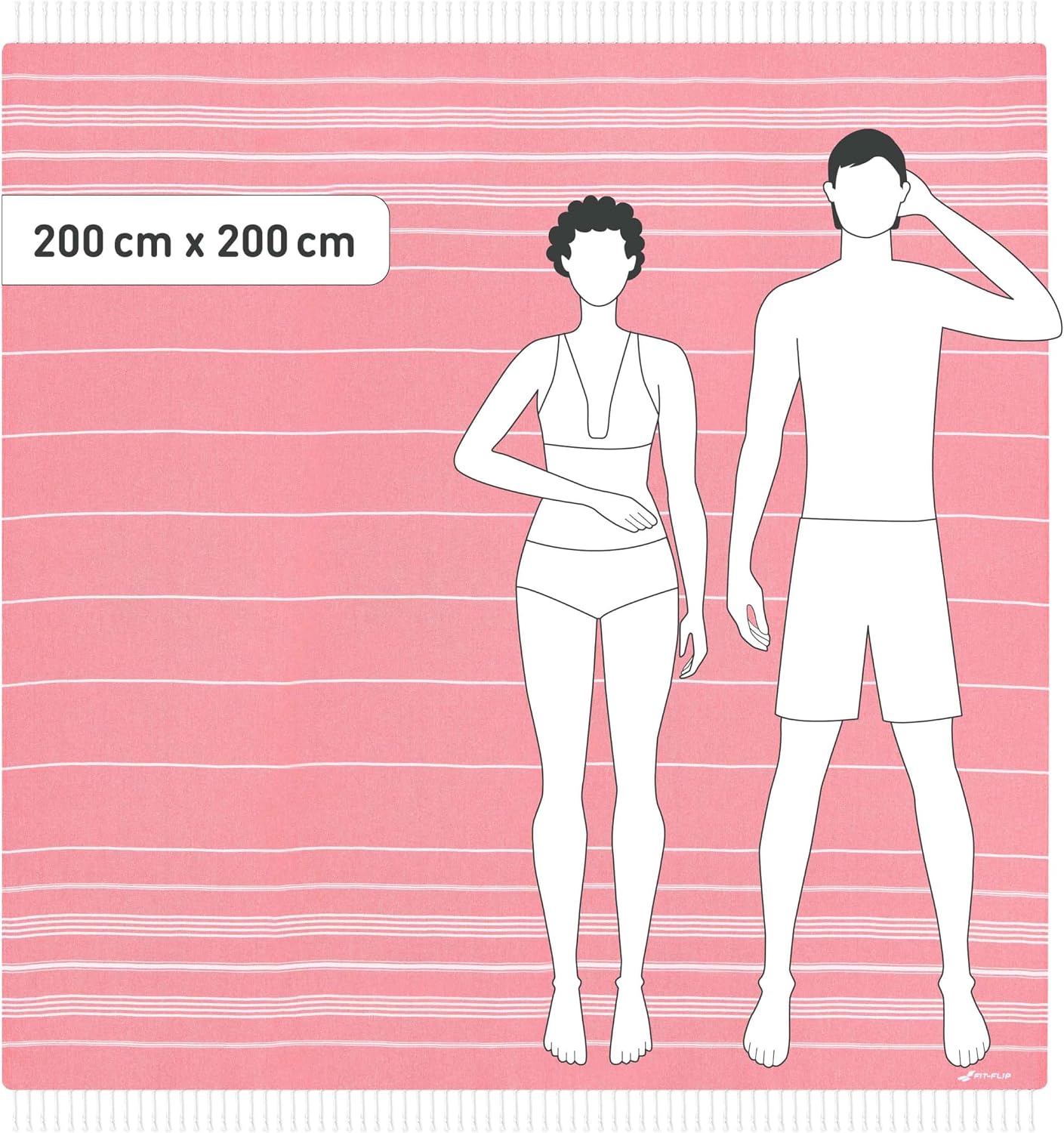 Detalle 2 de Fit-Flip Telo hammam Corallo 200x200cm