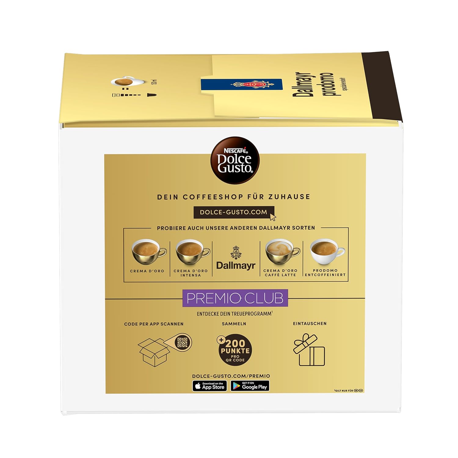 Detalle de NESCAFÉ Dolce Gusto Dallmayr prodomo – 3er Vorratspack (3 x 30 Kapseln)