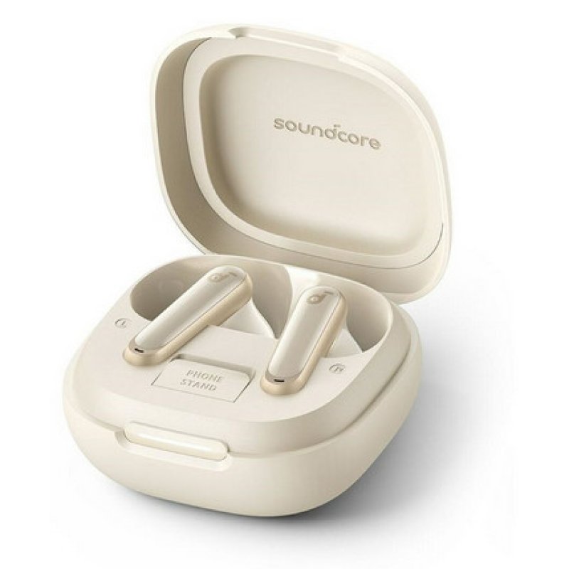 Detalle 2 de Soundcore P40i, auriculares inalámbricos beige con cancelación de ruido