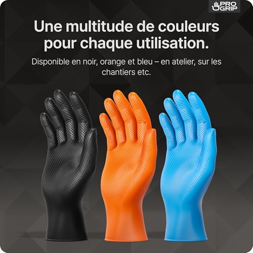 Thumbnail 6 de ARNOMED 50x ProGrip Gants nitrile Diamond Noir XL – double épaisseur, texture diamantée