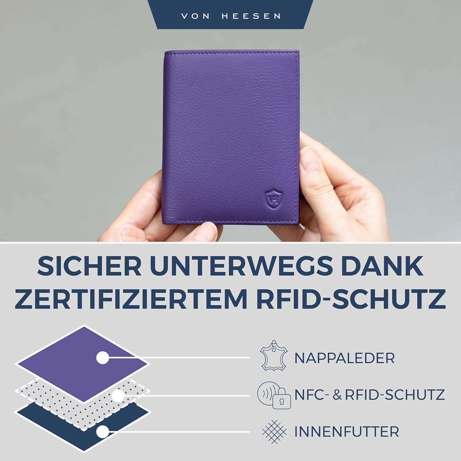 Thumbnail 4 de VON HEESEN Geldbörse mit Münzfach, RFID