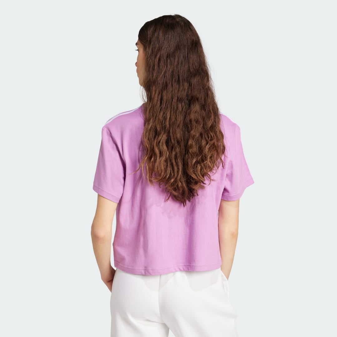 Thumbnail 1 de Camiseta corta Essentials Single Jersey 3 bandas – Adidas (Violeta)