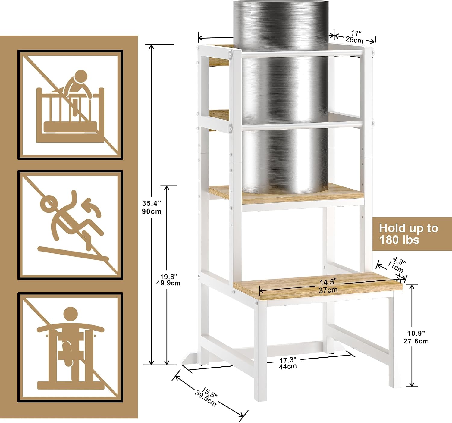 Thumbnail 1 de INNOD Toddler Kitchen Step Stool, Steel and Wood