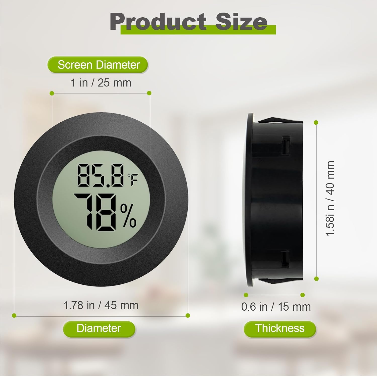 Detalle de TeqyAqs Mini Hygrometer Thermometer, 4-Pack