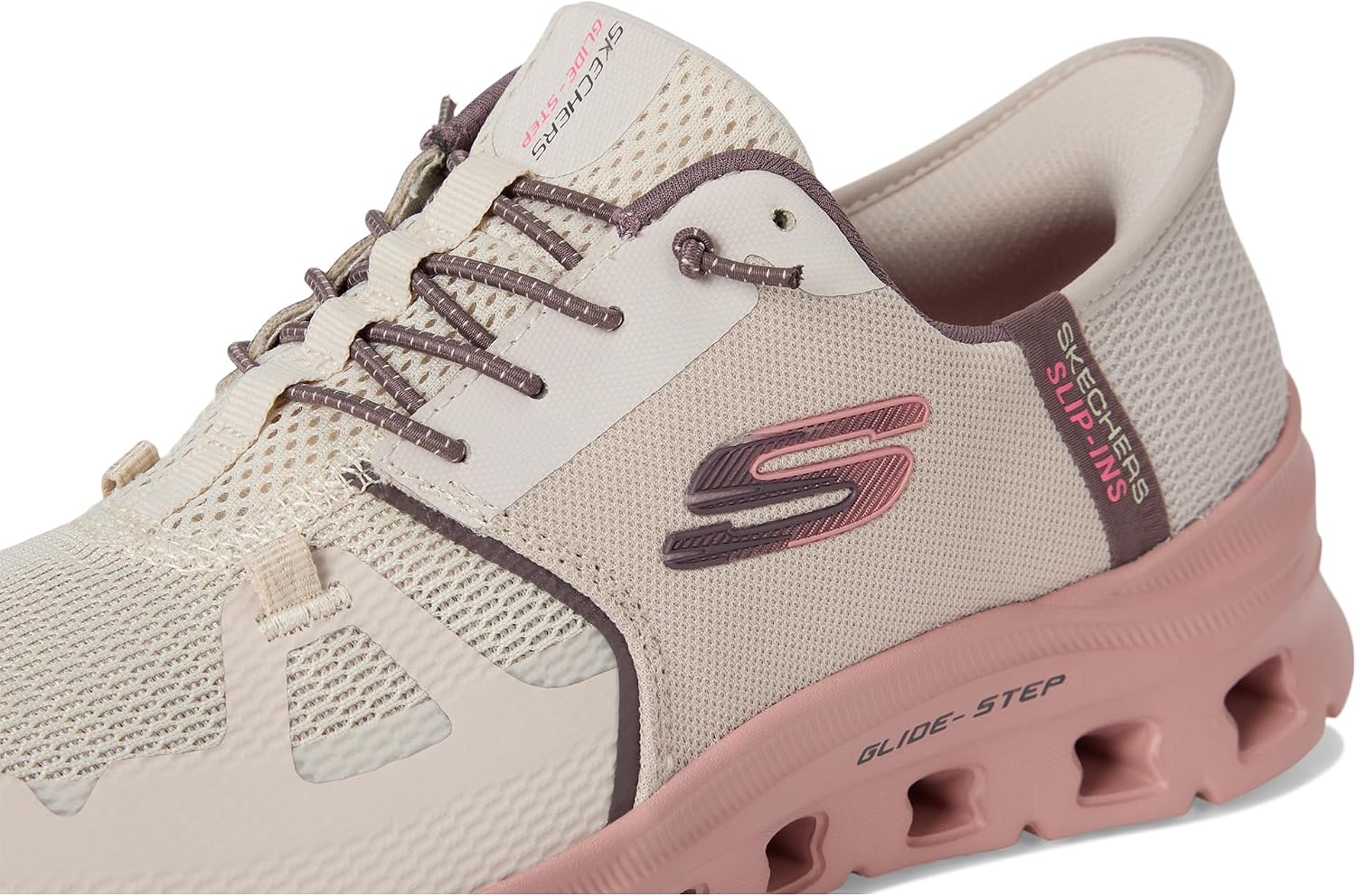 Detalle de Skechers Damen Glide-Step Pro Slip-In – Taupe Mesh, Größe 38 EU