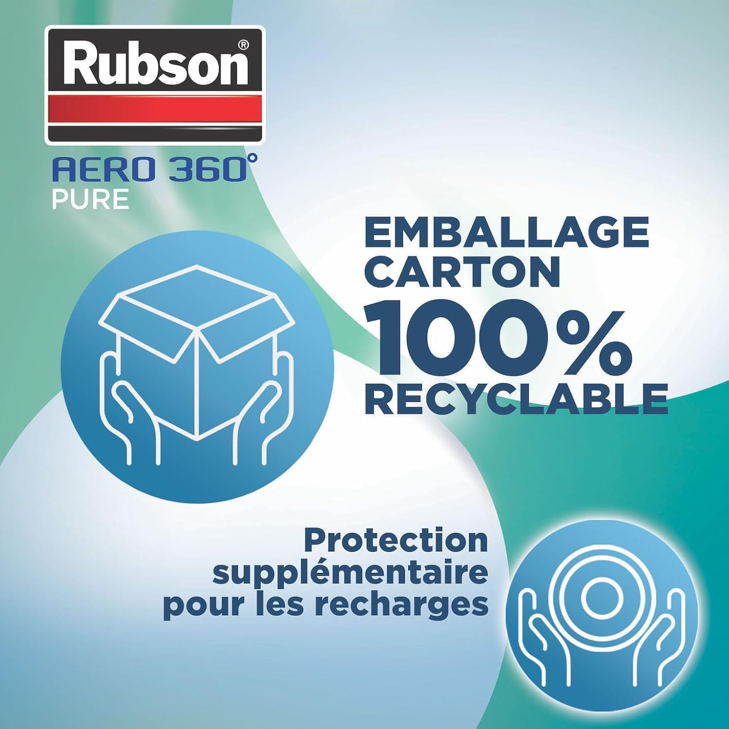 Thumbnail 2 de Rubson AERO 360° Pure Tab – Recharge absorbeur d’humidité anti-odeur (6 x 450 g)