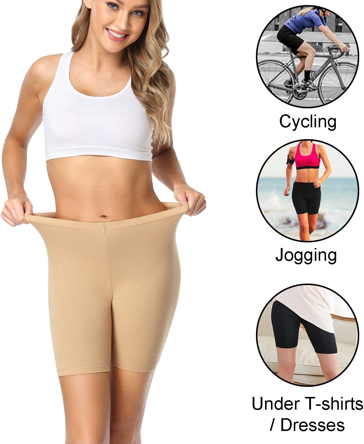 Thumbnail 4 de wirarpa Damen Radlerhose Kurz aus Baumwolle – Boxershorts im 4er-Pack gegen Scheuern (8 Zoll Innenbein)