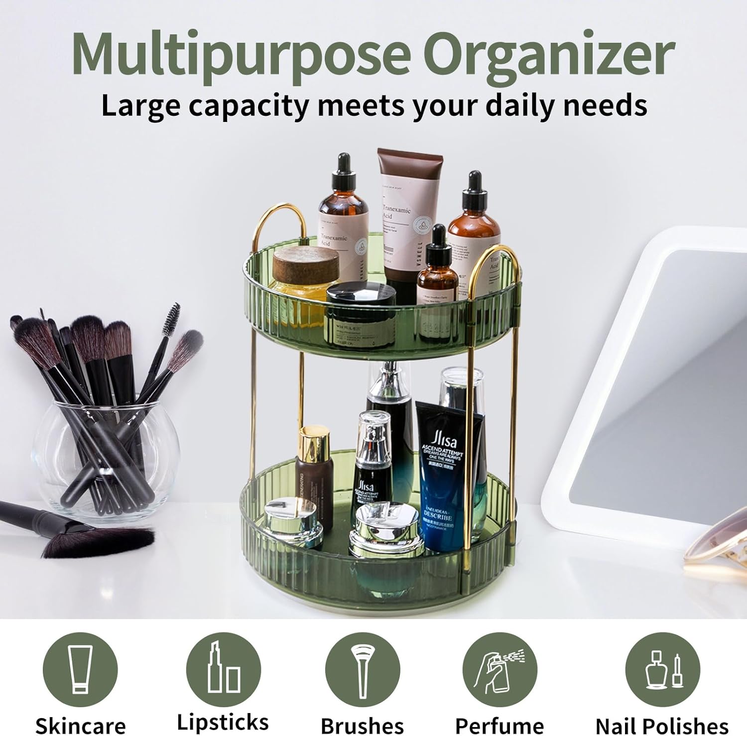 Thumbnail 6 de Asayuee Makeup Organizer 2-Tier 💄