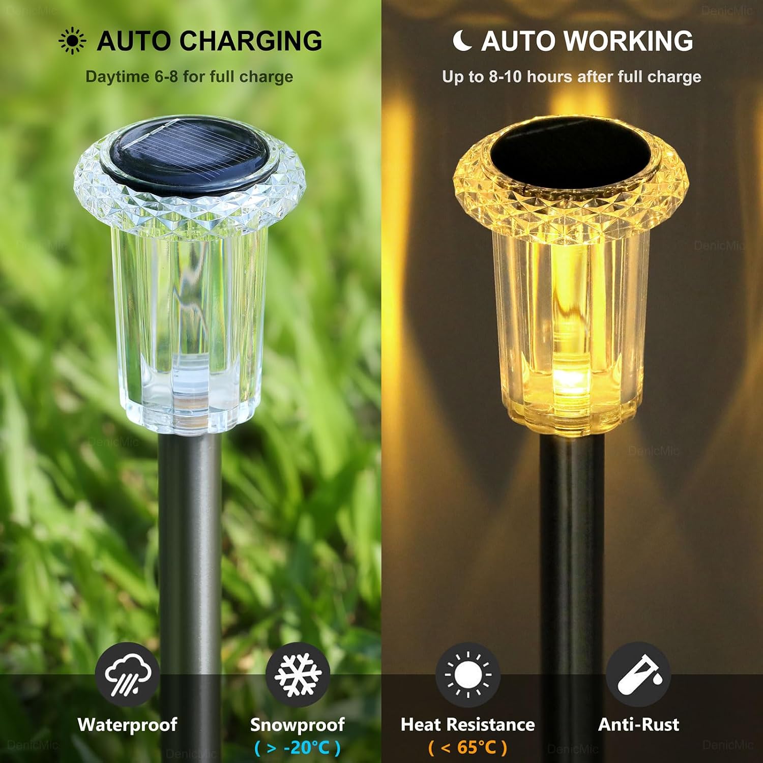 Thumbnail 2 de Gorrzai COO-55T10 Solar Pathway Lights, 10-Pack, Warm White LED