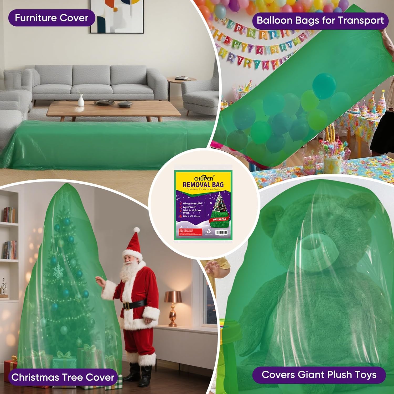 Thumbnail 4 de CHUPER Green Upright Christmas Tree Storage Bag 9ft ๐