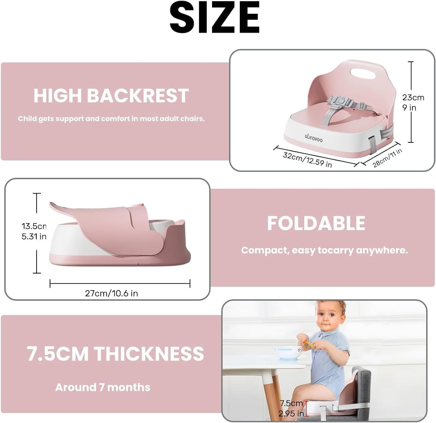 Thumbnail 6 de Portable booster seat 3-point harness 1.5kg