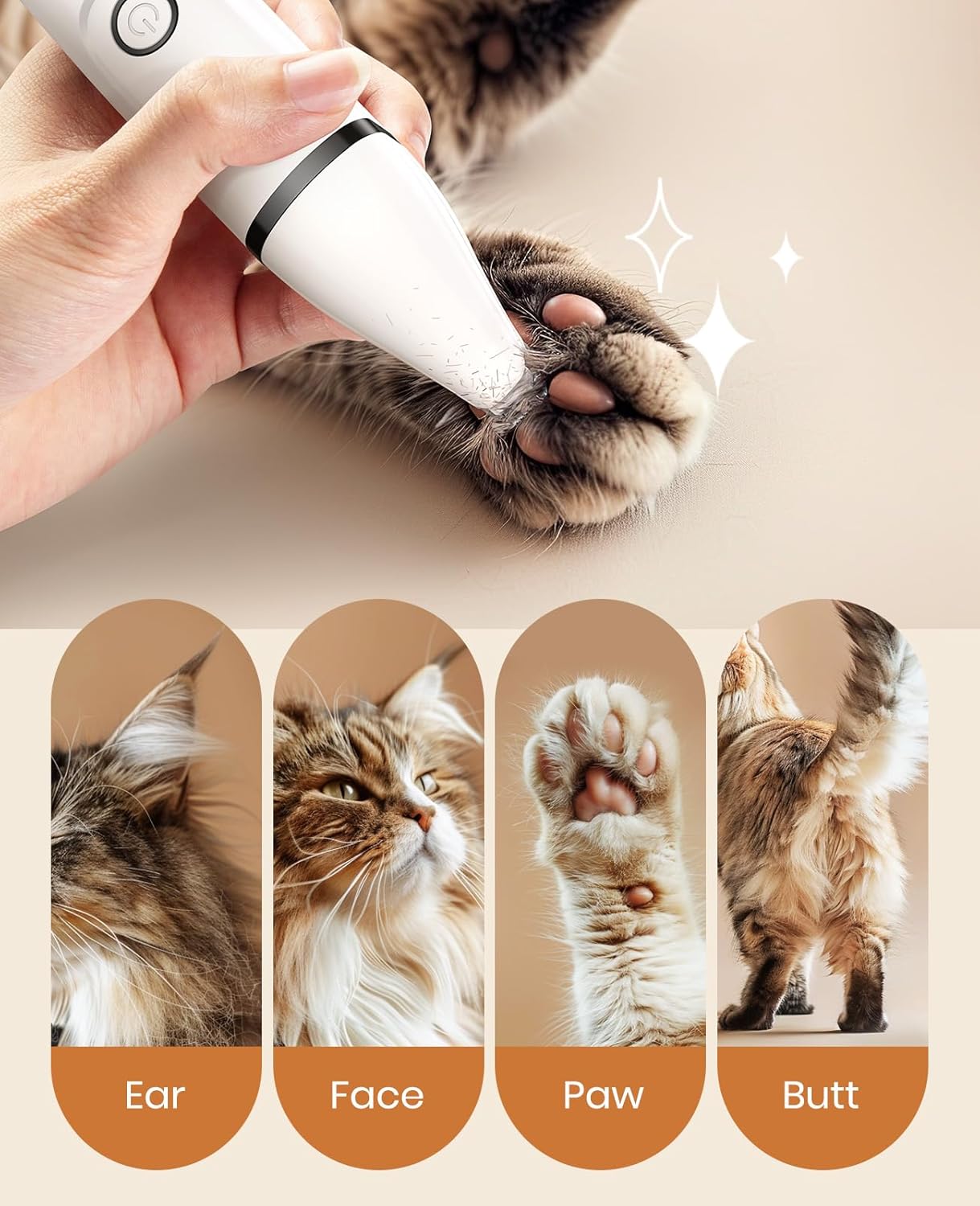 Detalle 2 de oneisall N12 3‑in‑1 pet trimmer 2‑speed