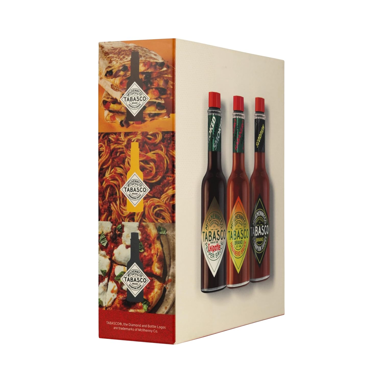 Detalle de Tabasco Hot Sauce Geschenkset (3er-Pack) mit Scorpion, Habanero & Chipotle – scharfe Soße im 60-ml-Set
