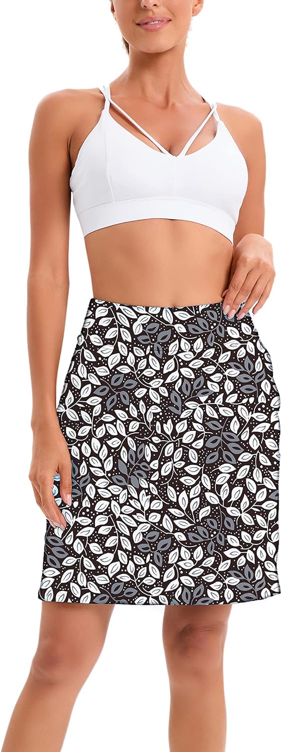 Detalle de Timuspo Skort voor dames, knielang met binnenshort en hoge taille