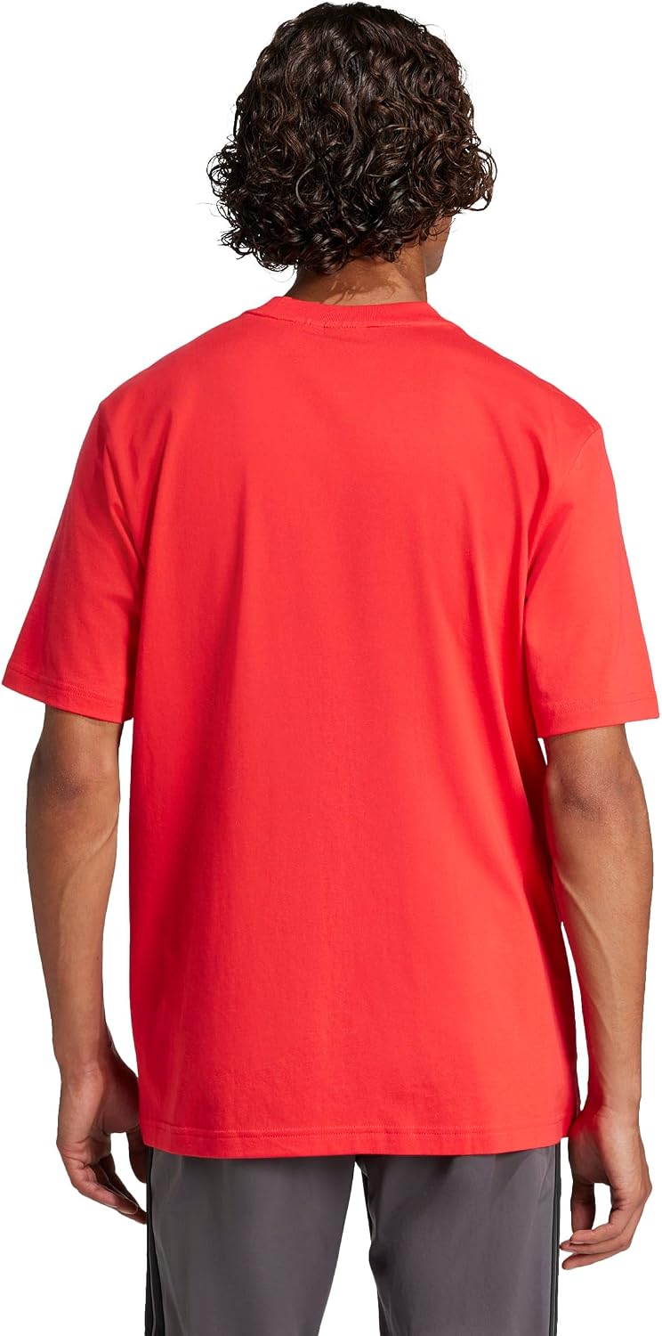 Detalle de adidas Hombre Essentials Linear Single Jersey Shirt – Pure Ruby/Black, L