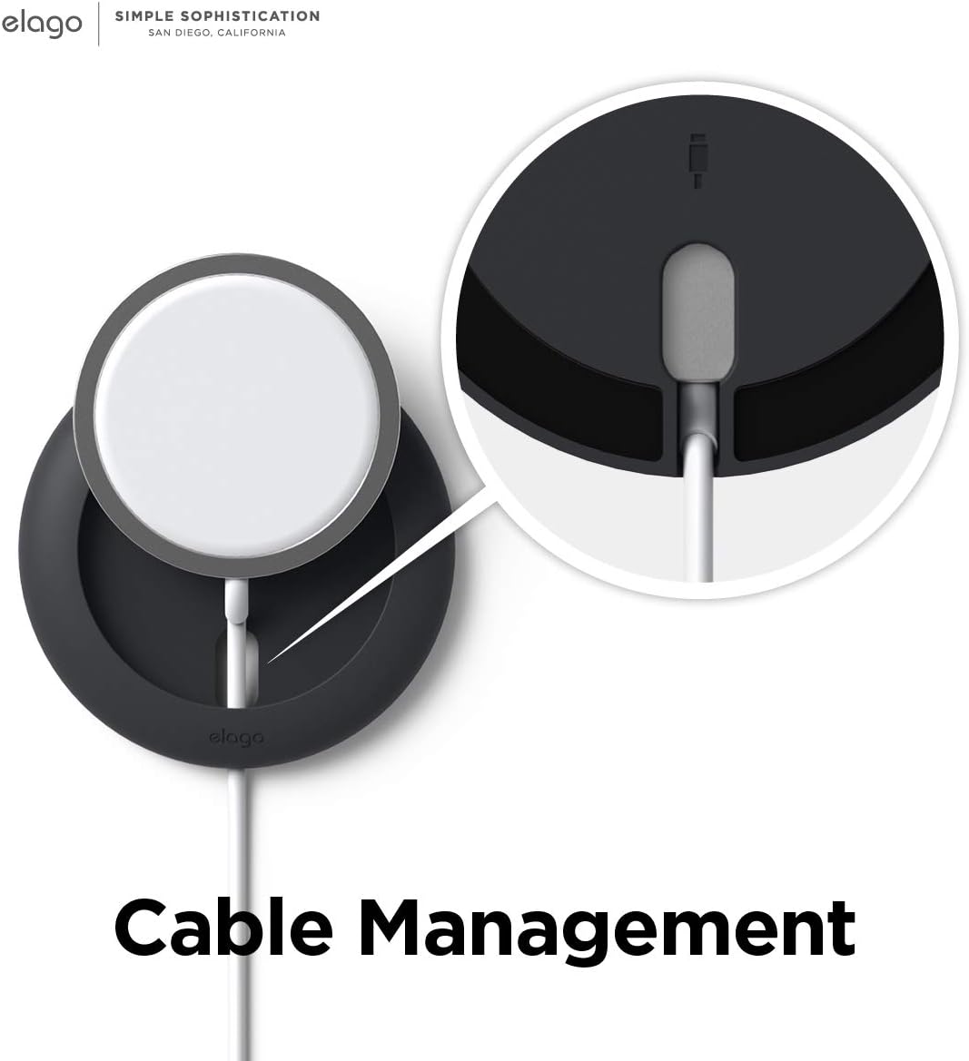 Thumbnail 5 de elago Support de Charge MS MagSafe (compatible iPhone 17/16/15/14/13/12, AirPods) en silicone premium, noir