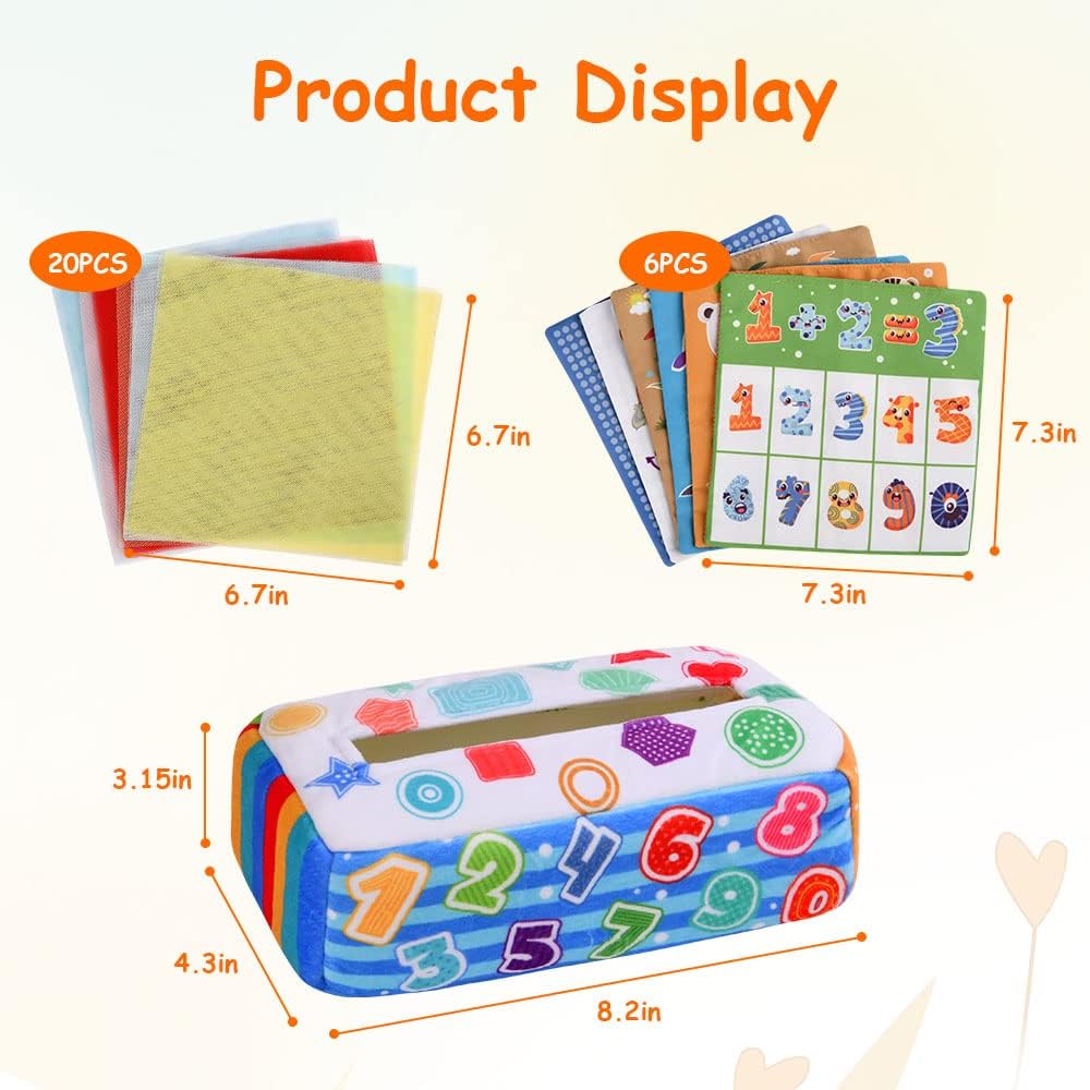 Thumbnail 1 de Vicloon Baby Tissue Box Toy, Sensorik-Spielzeug