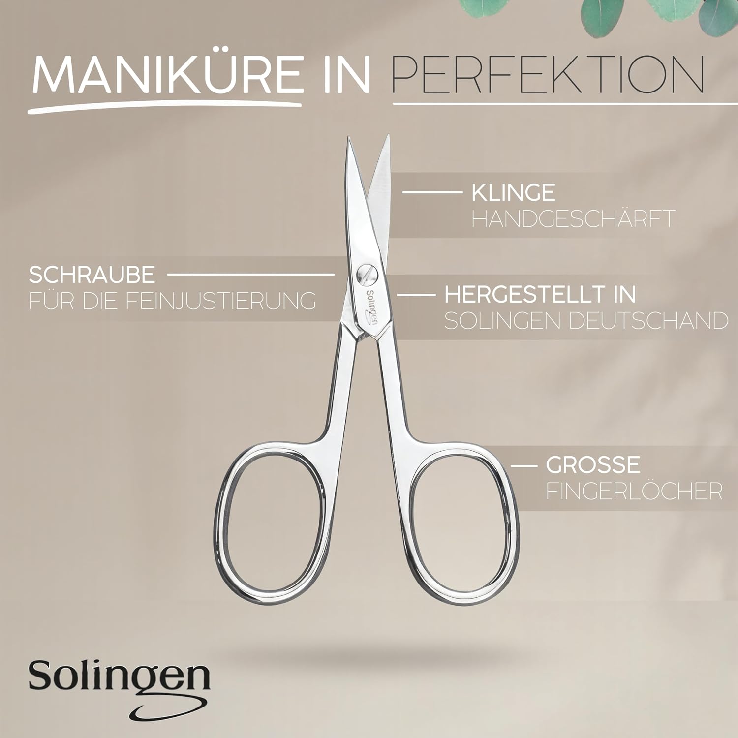 Detalle 2 de marQus Nagelschere Solingen – extra scharf mit gebogener Schneide, inkl. Etui für Fingernägel & Fußnägel