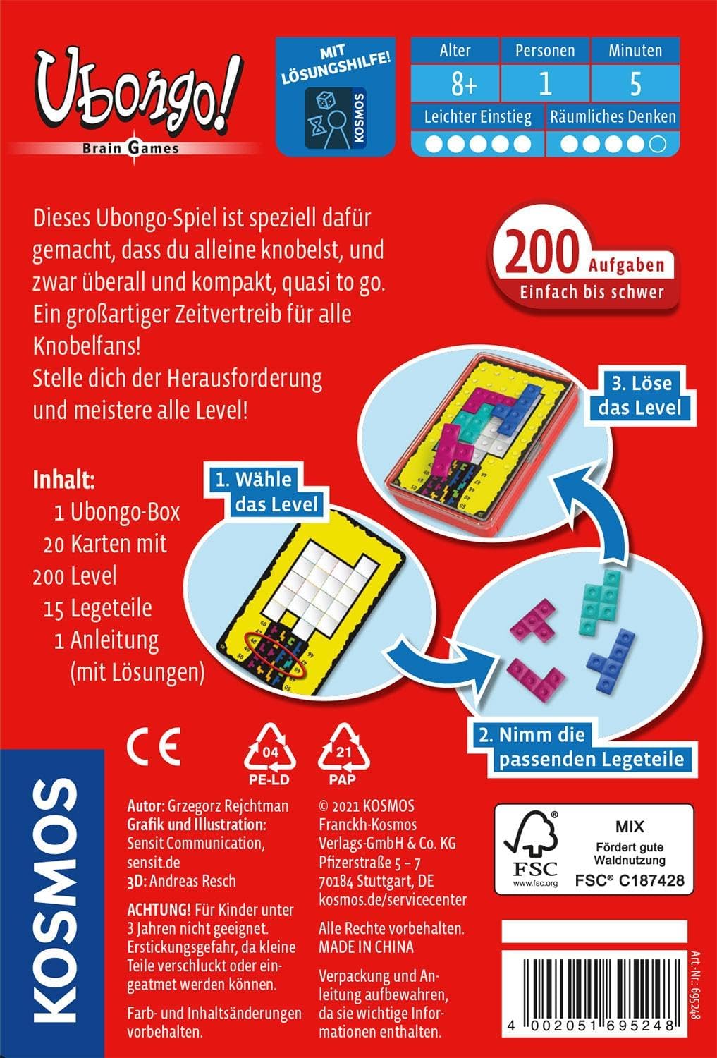 Detalle 2 de KOSMOS 695248 Ubongo 200 tâches 🎲