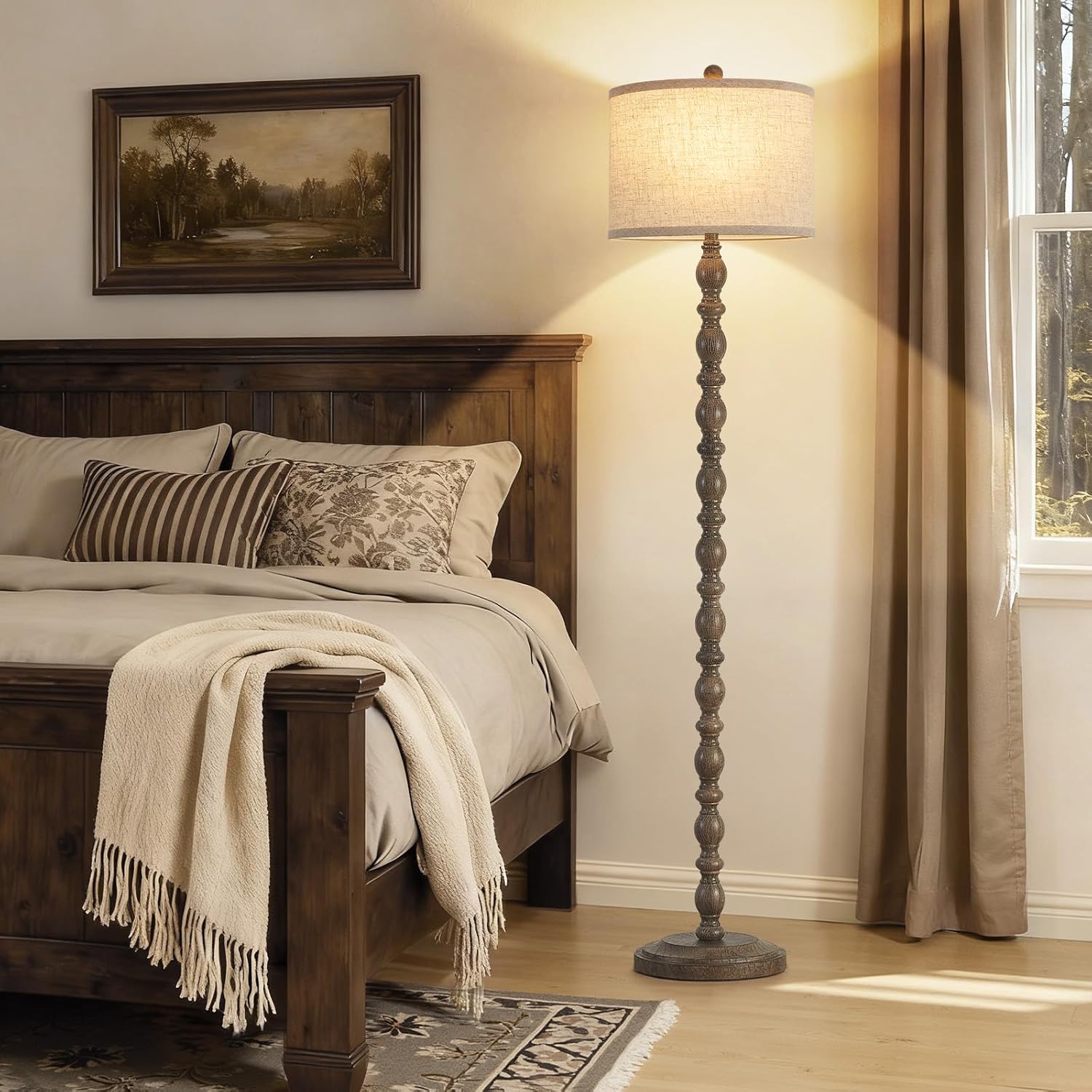 Detalle de Luvkczc F00218 Farmhouse Floor Lamp, 62-Inch, Adjustable Colour Temperature