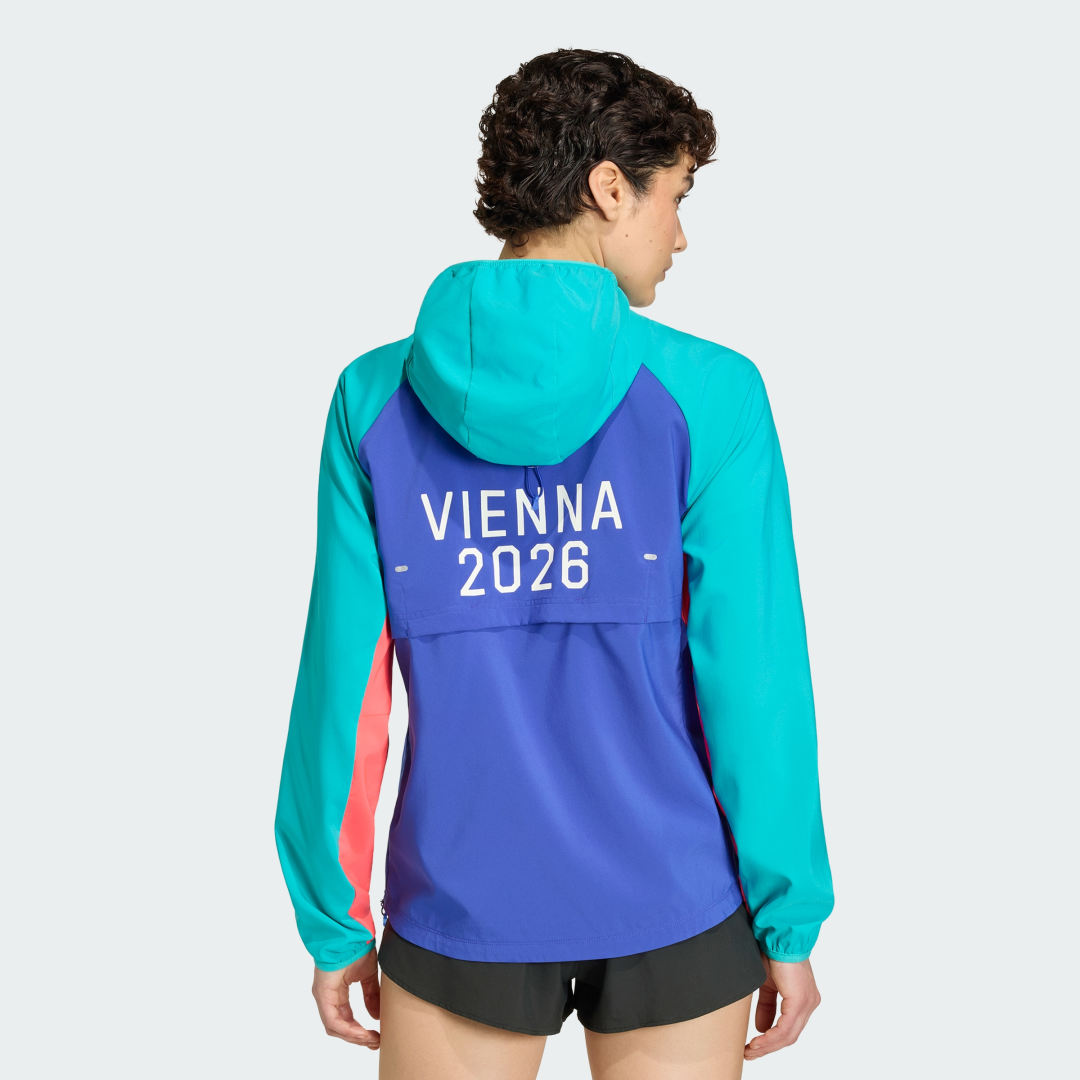 Thumbnail 1 de Vienna Marathon Running Jacket de Adidas: chaqueta ligera para correr en azul