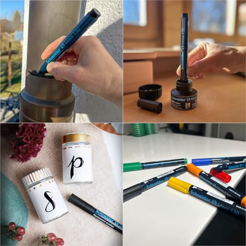 Detalle de Schneider Maxx 130 Permanent-Marker mit Rundspitze – 10er-Packung, schwarz