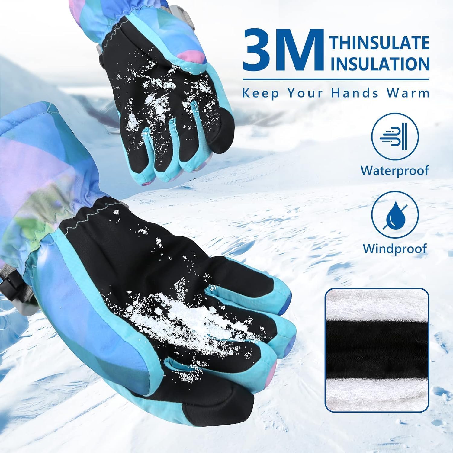 Detalle de Odtmger Ski Gloves for Cold Weather