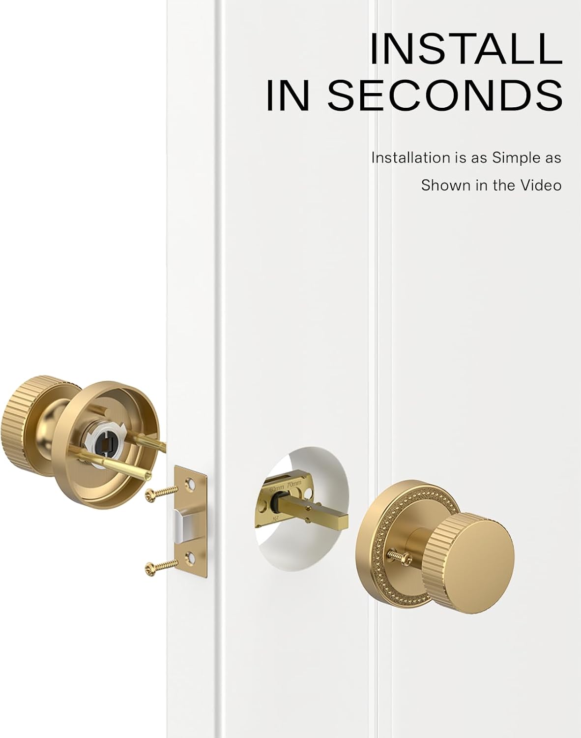 Detalle de Asidrama Interior Door Knobs, Champagne Bronze