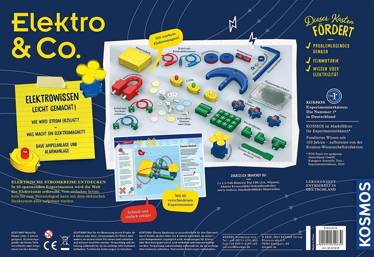 Thumbnail 1 de KOSMOS 620639 Elektro & Co. Elektro-Wissen leicht gemacht – Einsteiger-Experimentierkasten für Kinder ab 8–12 Jahre