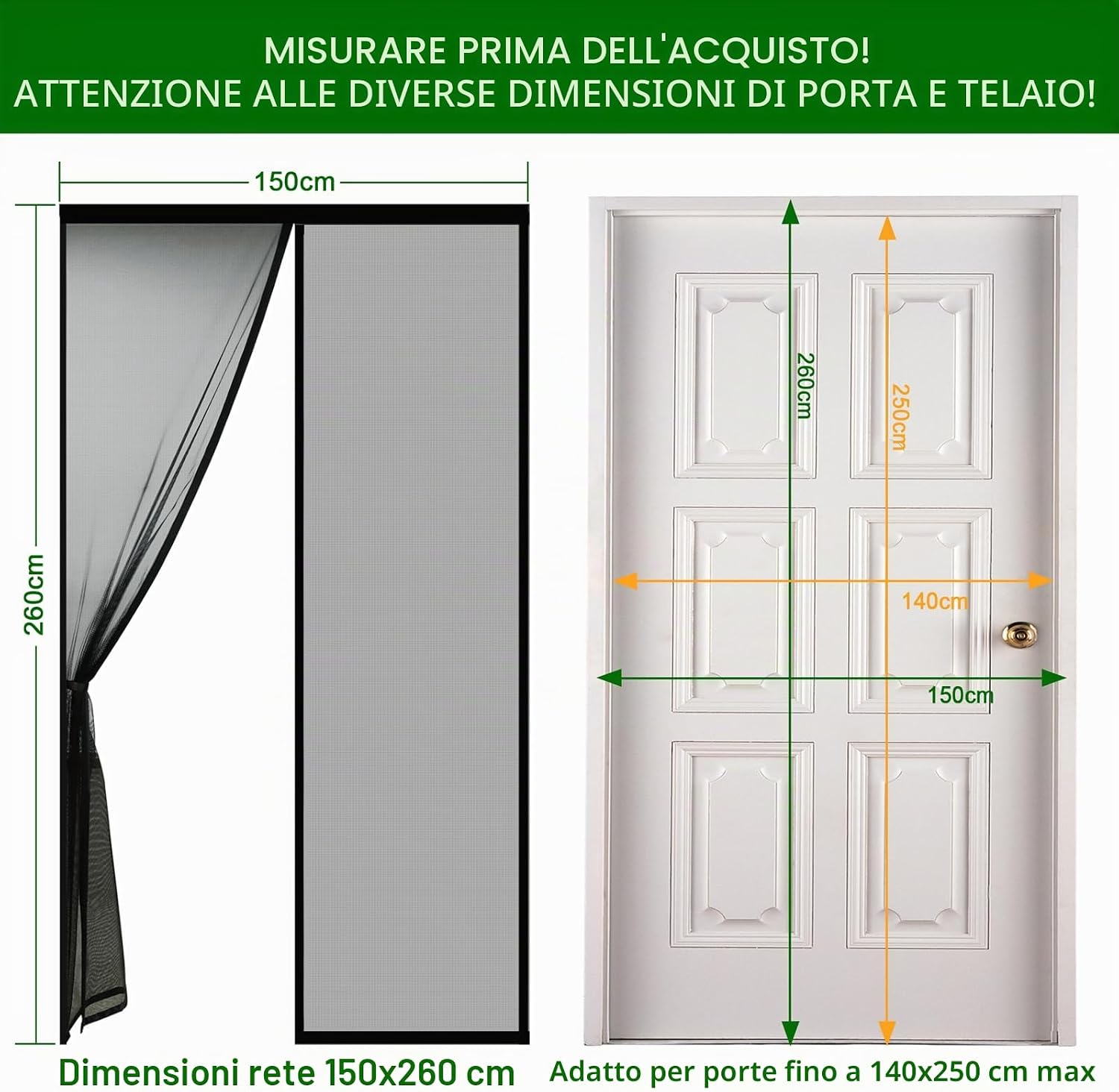 Thumbnail 5 de Cinkee ADDENSATO Zanzariera Magnetica per Porta 150x260CM – Chiusura Automatica e Installazione in 3 Minuti