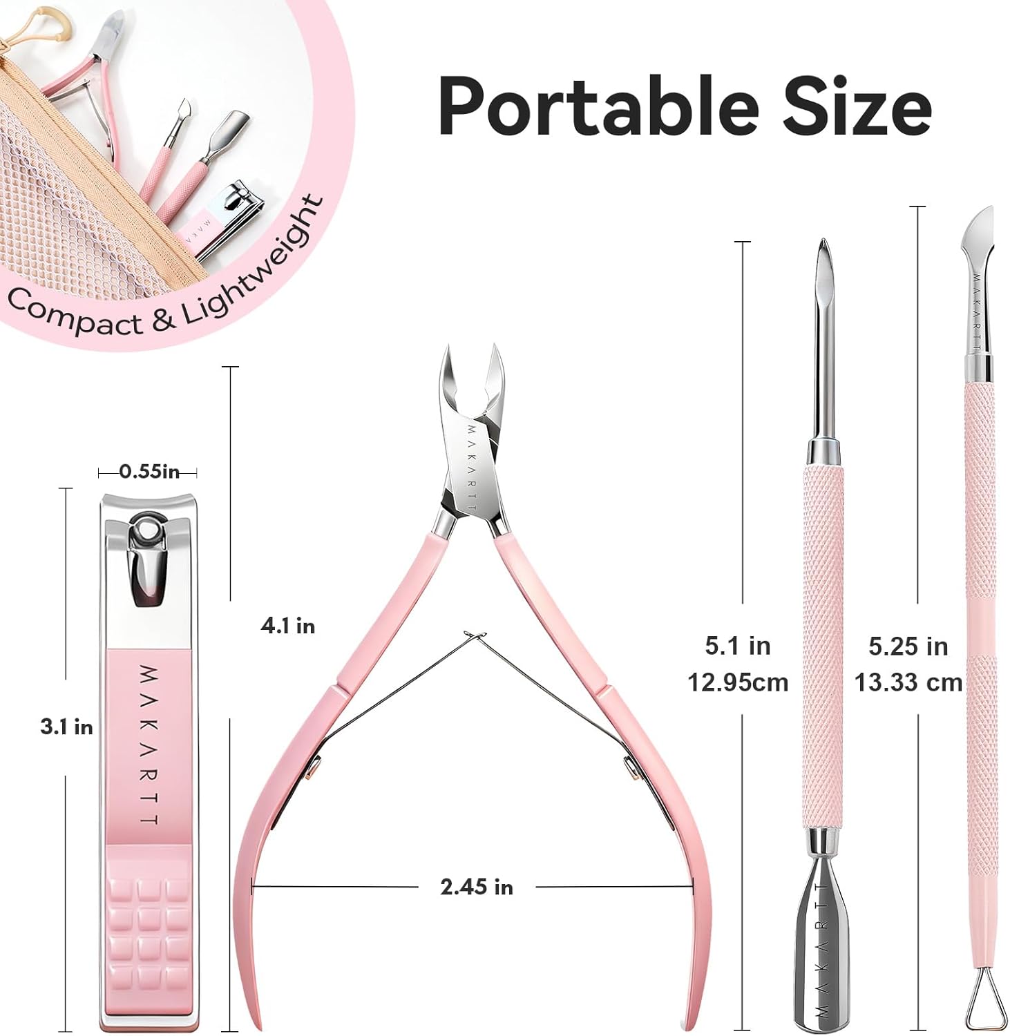 Thumbnail 5 de Makartt Cuticle Cutter with Pusher and Nipper – Cuticle Remover Tool Set