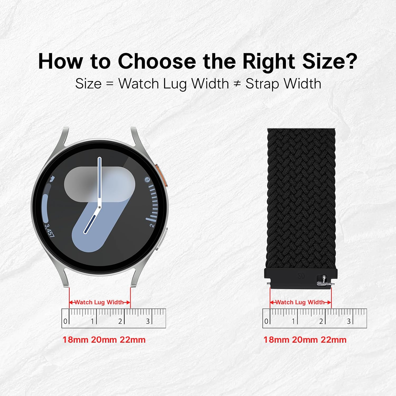 Thumbnail 1 de 22mm Joehwerr braided watch strap for comfort