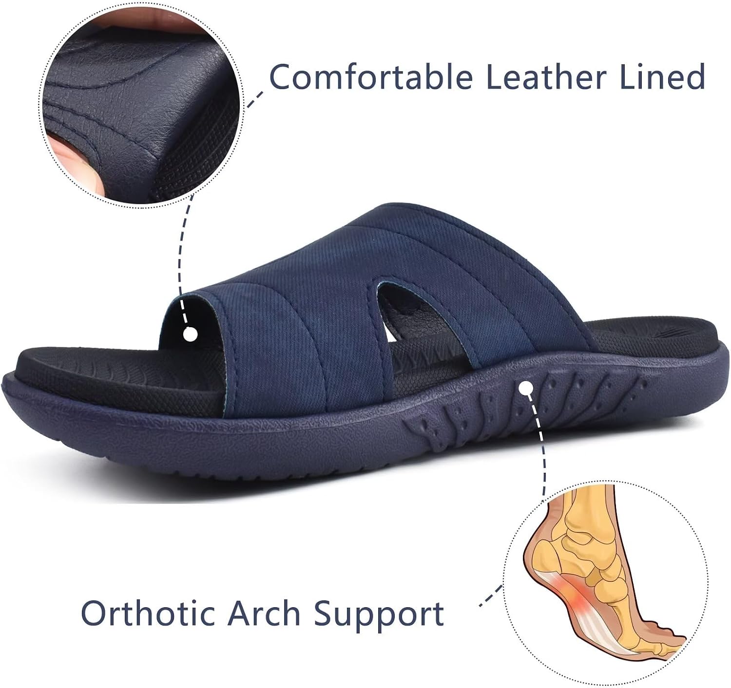Detalle 2 de KuaiLu Damen Sandalen Orthopädische Mode Leichte Badeschlappen – Verstellbare Open-Toe Sandalen mit Antirutsch-Sohle