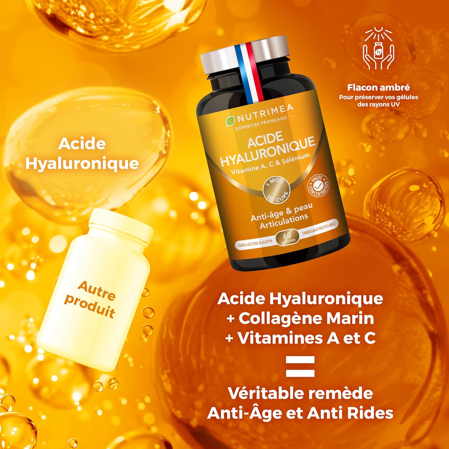 Thumbnail 4 de Complément Acide Hyaluronique avec Collagène Marin Nutrimea (60 gélules vegan) — anti-âge et articulations