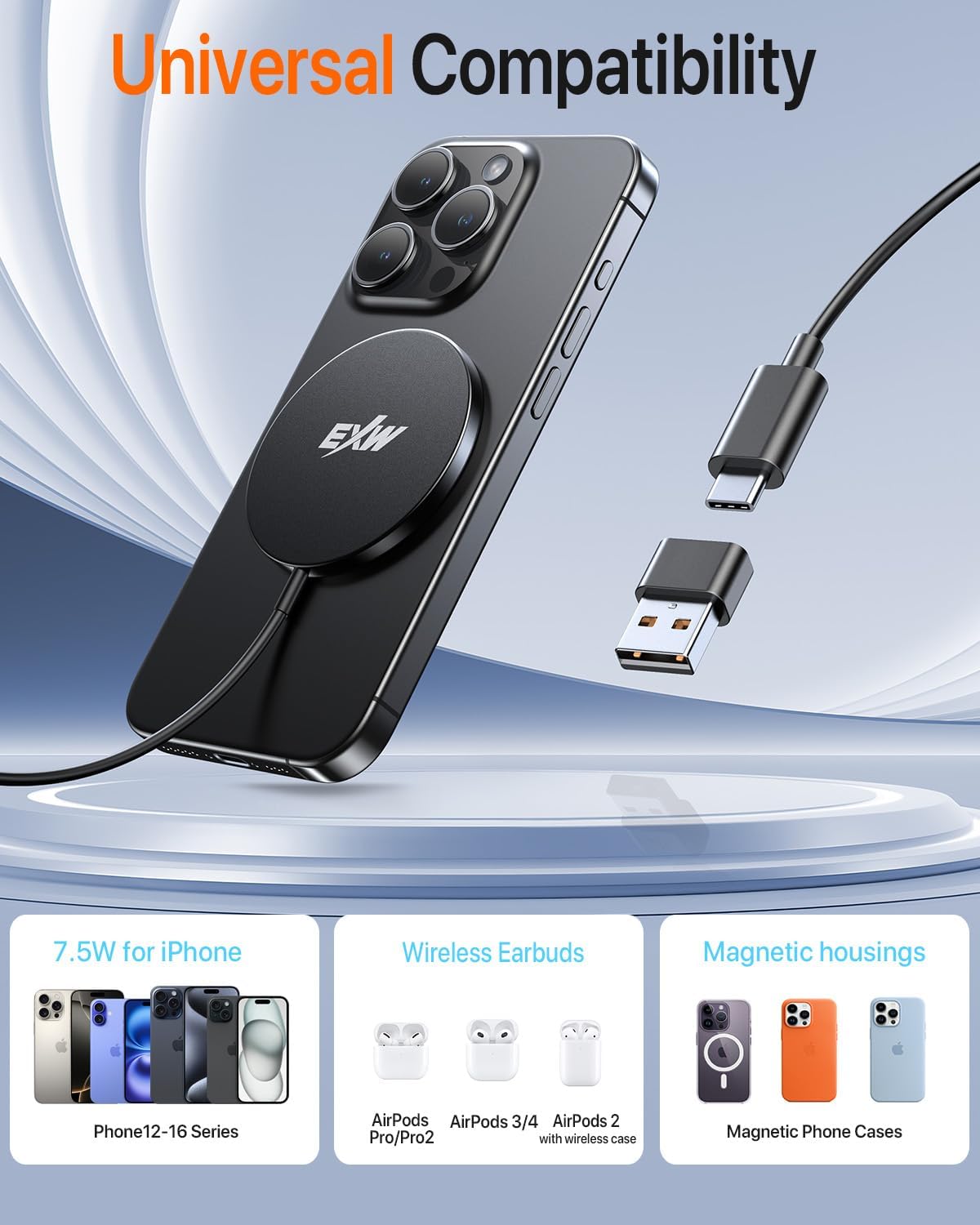 Detalle 2 de EXW Magnetic Wireless Charger 15W