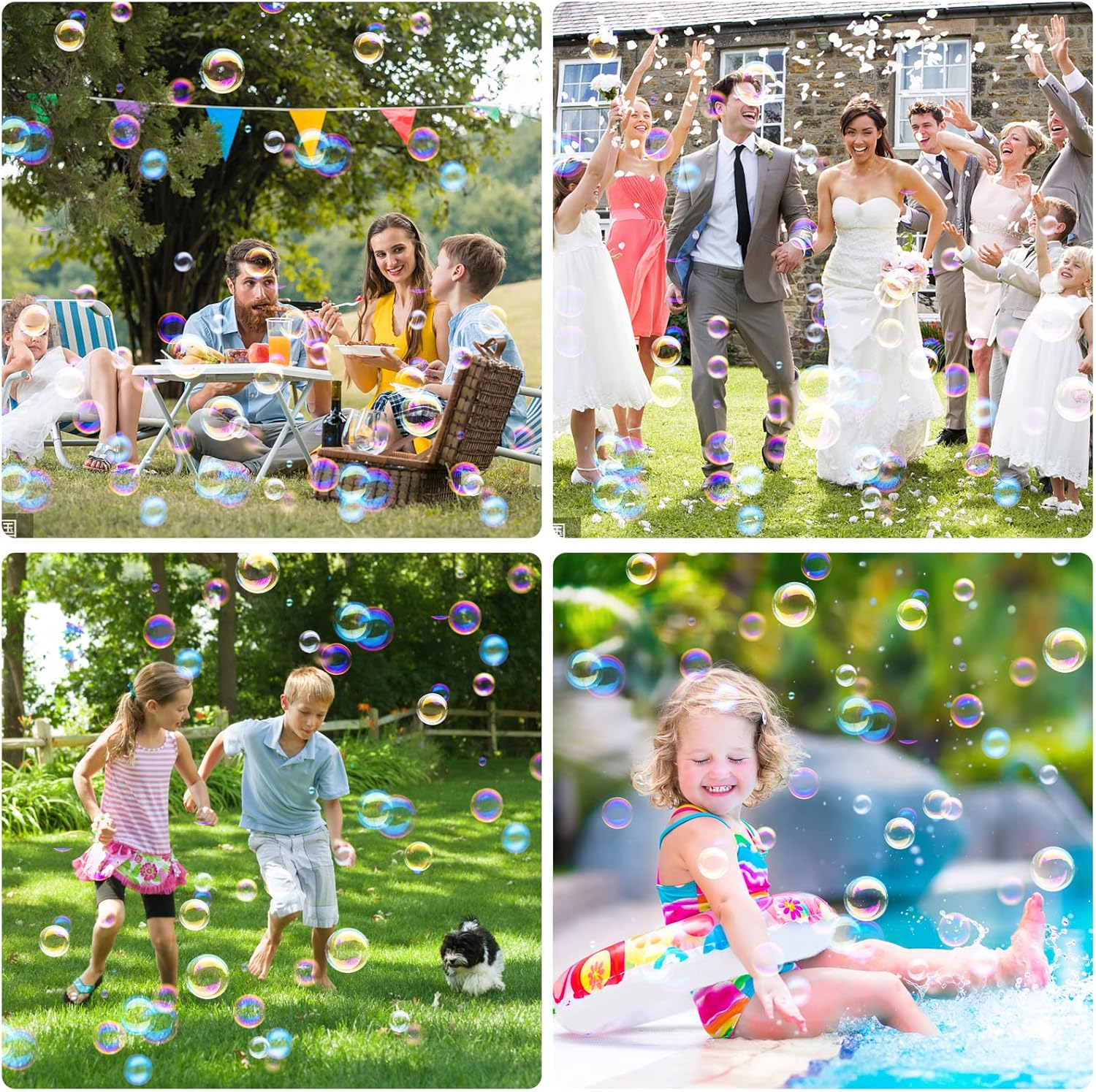 Thumbnail 6 de P PANACARE Panacare elektrische Seifenblasenmaschine mit Dinosaurier Bubble Stick – 8 Düsen, 4000+ Seifenblasen/Min & 360 ml Lösung